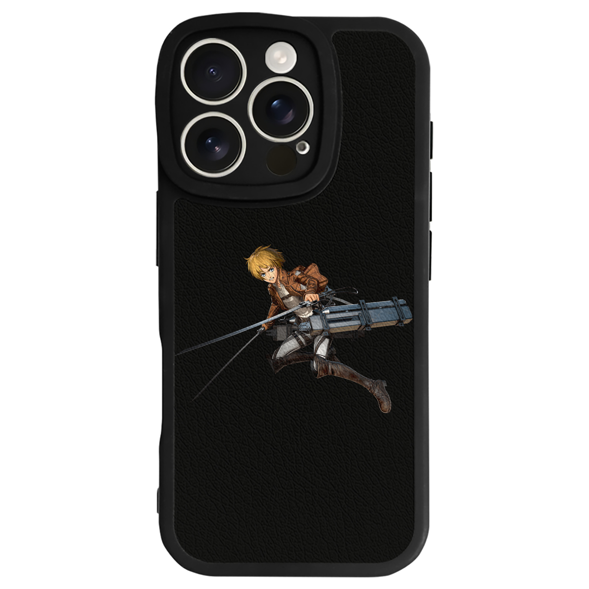 （画像用） 進撃の巨人 アルミン·アルレルト Attack on Titan Armin Arlert 【iPhone 16シリーズ対応】シリコンスマホケース（レザー調） 材質：シリコン